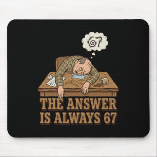 Tapis De Souris La réponse est toujours 67 Prof de maths Mème 90s
