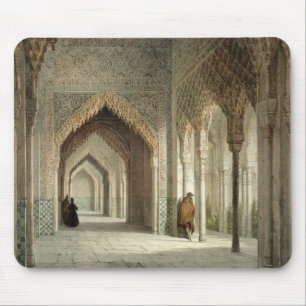 Tapis De Souris La salle de cour d'Alhambra, Grenade, 1853 (allumé