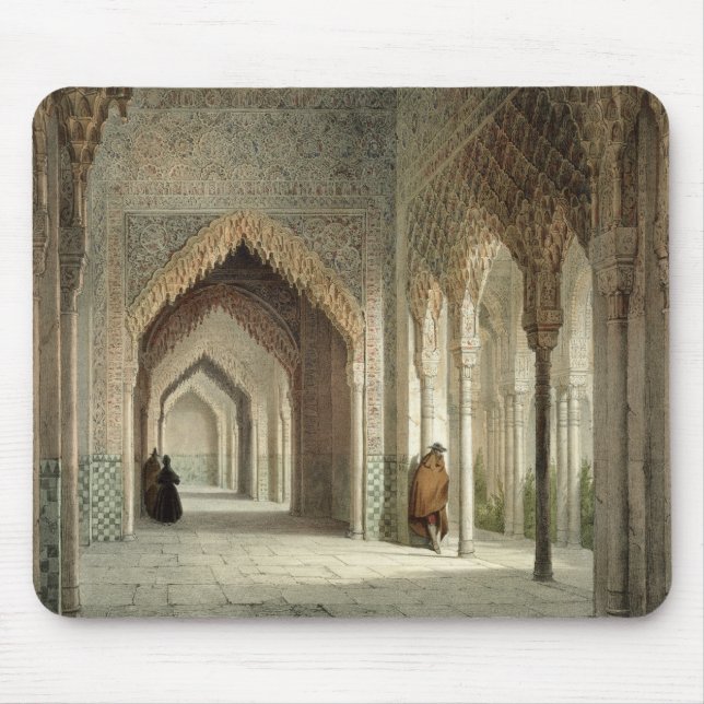 Tapis De Souris La salle de cour d'Alhambra, Grenade, 1853 (allumé (Devant)