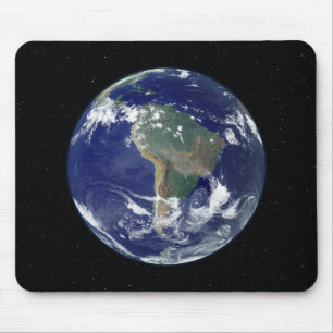 Tapis De Souris La terre entièrement allumée portée sur l'Amér