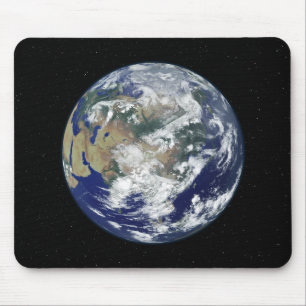 Tapis De Souris La terre entièrement allumée portée sur l'Asie