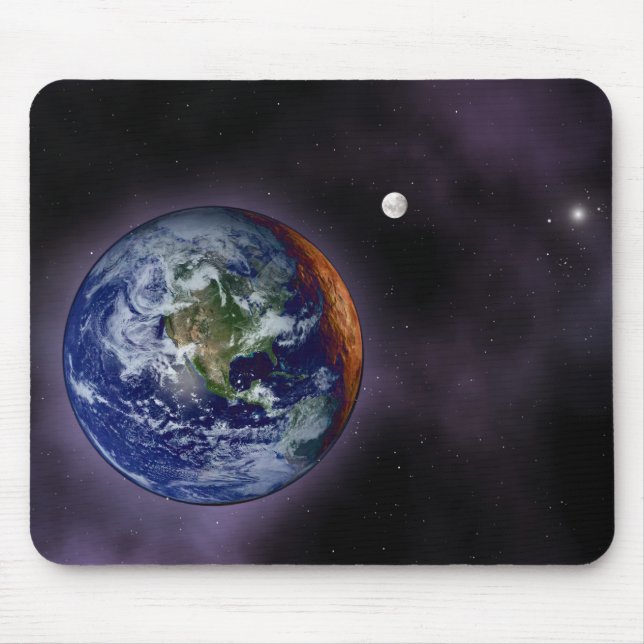 Tapis De Souris La Terre montrée aux bords extérieurs (Devant)