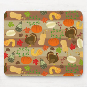 Tapis De Souris La Turquie de Thanksgiving Squash Motif de récolt