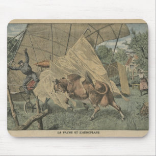 Tapis De Souris La vache et l'avion