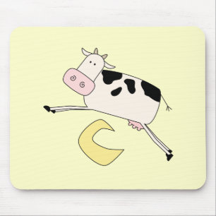 Tapis De Souris La vache saute par-dessus des T-shirts et des cade