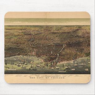 Tapis De Souris La ville de Chicago par Ives (1892)