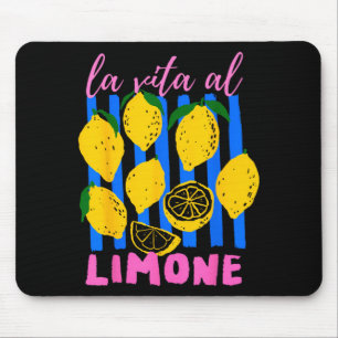 Tapis De Souris La Vita Al Limone Drôle de citron italien Fruit d'