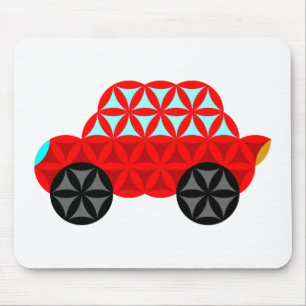Tapis De Souris La Voiture De Vie - Formes Sacrées A3, Rouge.