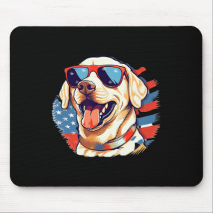 Tapis De Souris Labo Jaune 4 juillet Design Patriotic Pup Labo