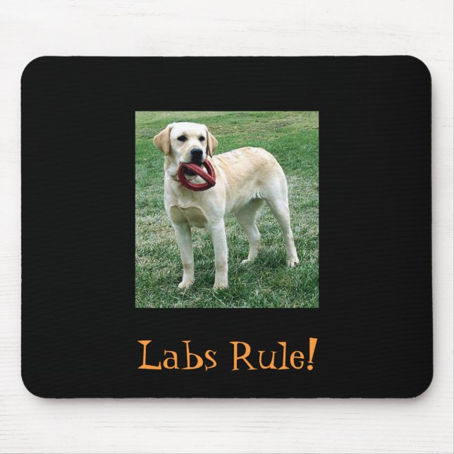Tapis De Souris Laboratoire jaune, règle de laboratoires ! (Devant)