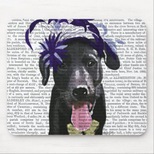 Tapis De Souris Labrador noir avec Fascinator bleu