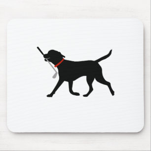 Tapis De Souris Labrador ramasse le club de golf Mignon golf noir