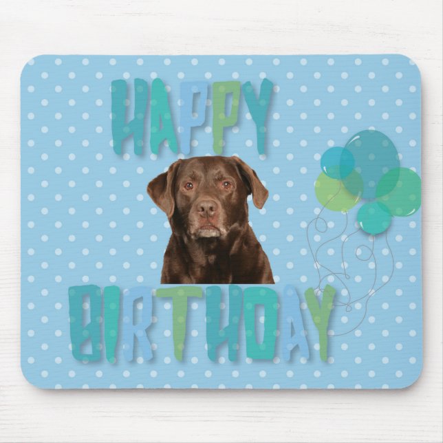Tapis De Souris Labrador Retriever Dog Joyeux anniversaire (Devant)