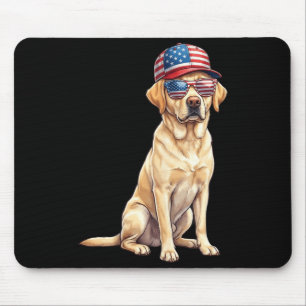 Tapis De Souris Labrador Retriever drapeau américain Chien Lab jau