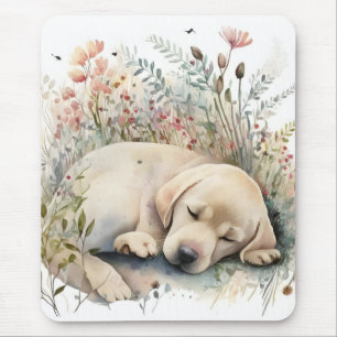 Tapis De Souris Labrador Retriever Golden au pinceau aquarelle et 