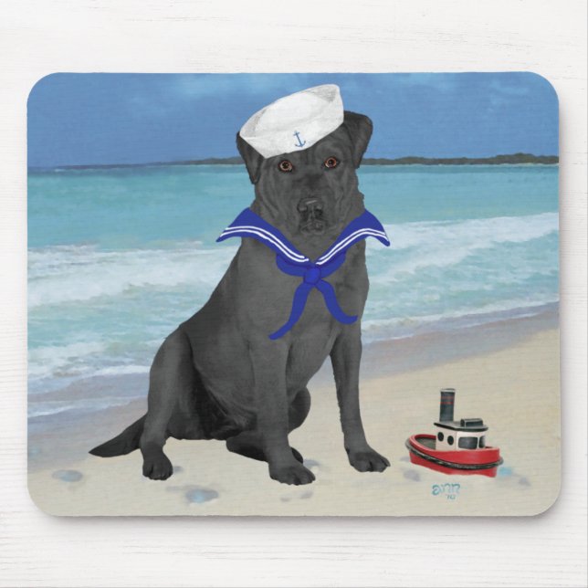 Tapis De Souris Labrador Retriever Noir Marin (Devant)