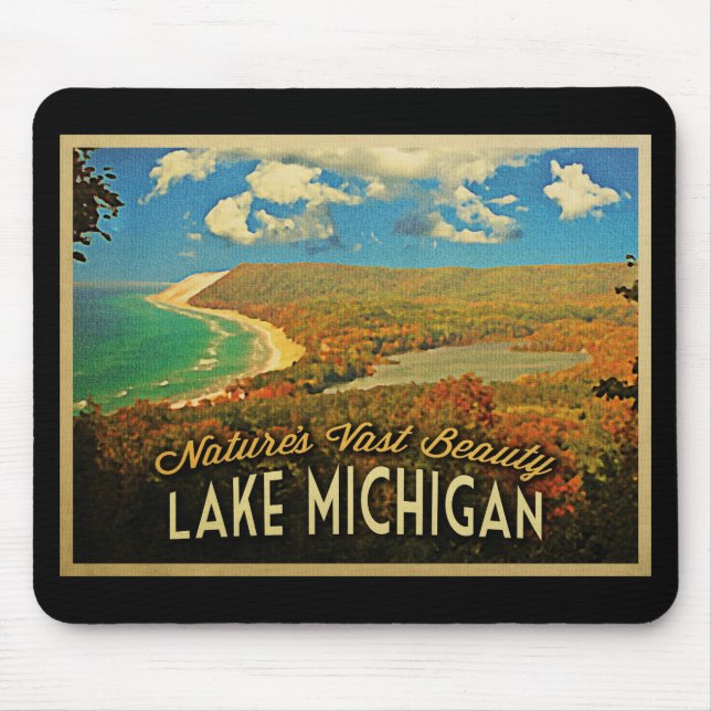 Tapis De Souris Lac Michigan Vintage (Devant)