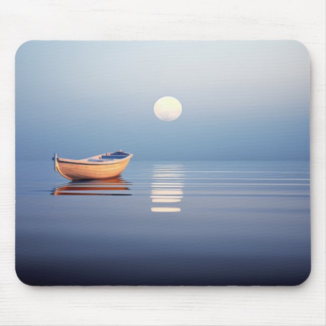 Tapis De Souris Lac Mist Lune Lumière Tranquille (Devant)