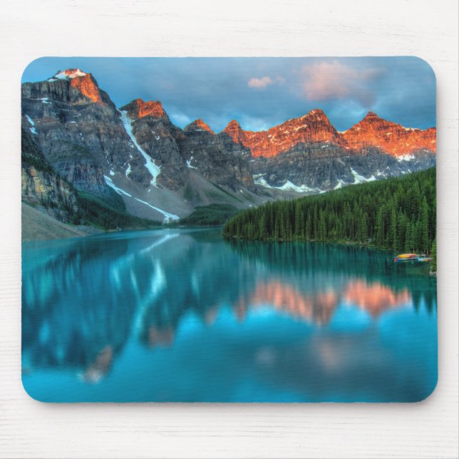 Tapis De Souris Lac Moraine au coucher du soleil (Devant)