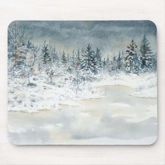 Tapis De Souris Lac Mousepad d'hiver (Devant)