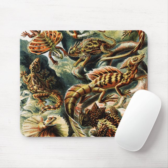 Tapis De Souris Lacertilia Lizards par Ernst Haeckel (Avec souris)