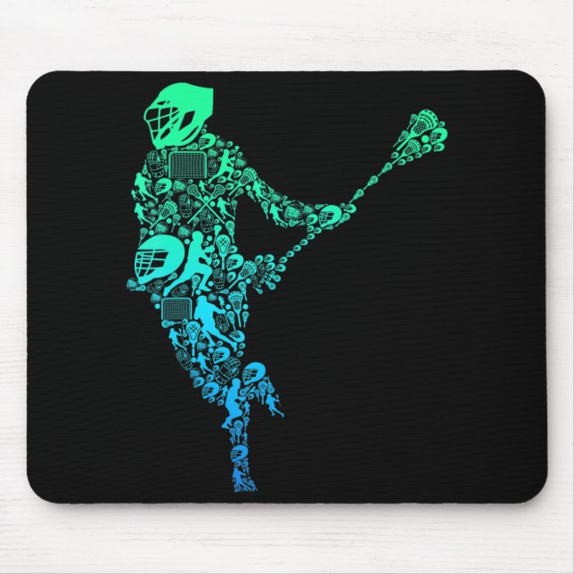 Tapis De Souris Lacrosse Joueur Jeunes Hommes Garçons Enfants (Devant)