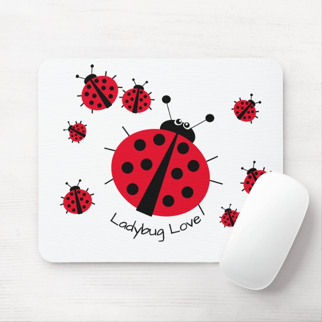 Tapis De Souris Ladybug Love Girl Fun Joli dessin (Avec souris)