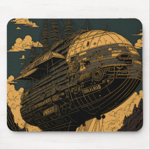 Tapis De Souris L'Aéroport Majestic Steampunk, allumez votre imagi
