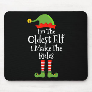 Tapis De Souris L'aîné des elfes fait des règles drôles de Noël co