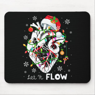 Tapis De Souris Laisser couler l'anatomie de Noël Santa Heart Part