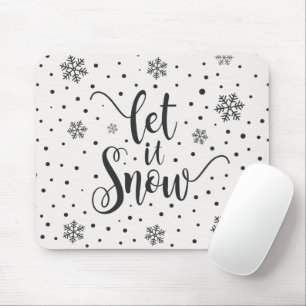 Tapis De Souris Laisser neiger Noël Calligraphie Mousepad