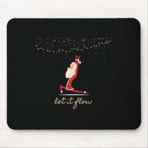 Tapis De Souris Laissez couler Yoga Santa Asana Confettis Étoiles 