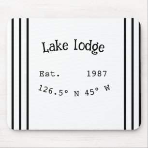Tapis De Souris Lake house et. Date année coordonnées personnalisé