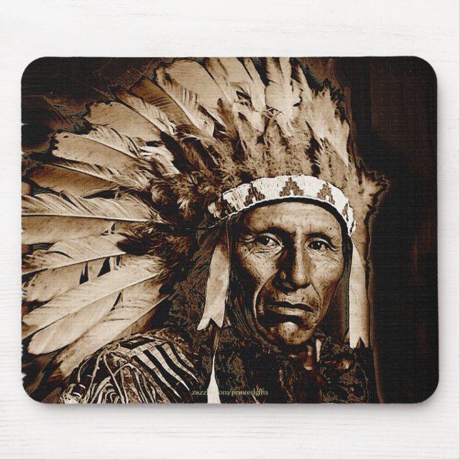 Tapis De Souris Lakota Historic Native American Chief Eagle Dog (Devant)