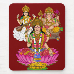 Tapis de souris Lakshmi Saraswati Ganesha