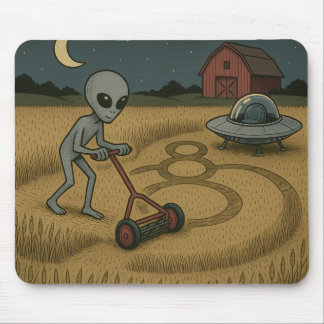 Tapis De Souris L'Alien Fête Les Cercles Cultivants Science Fictio