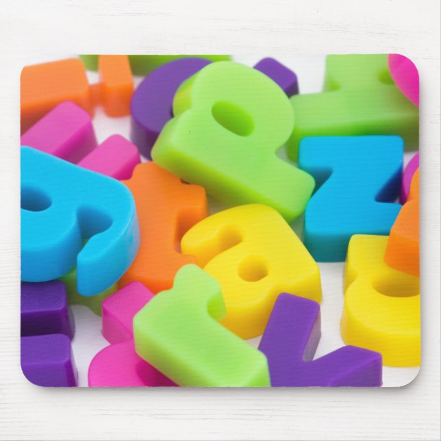 Tapis De Souris l'alphabet coloré multi marque avec des lettres la (Devant)