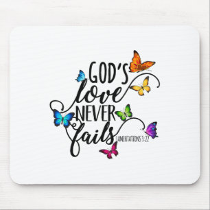Tapis De Souris L'amour de Dieu ne manque jamais - Art papillon - 