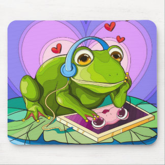 Tapis De Souris L'amour numérique de la grenouille