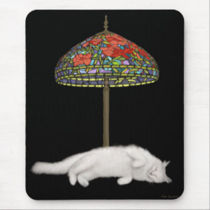 Tapis De Souris Lampe à bronzer Mousepad de chat en verre souill