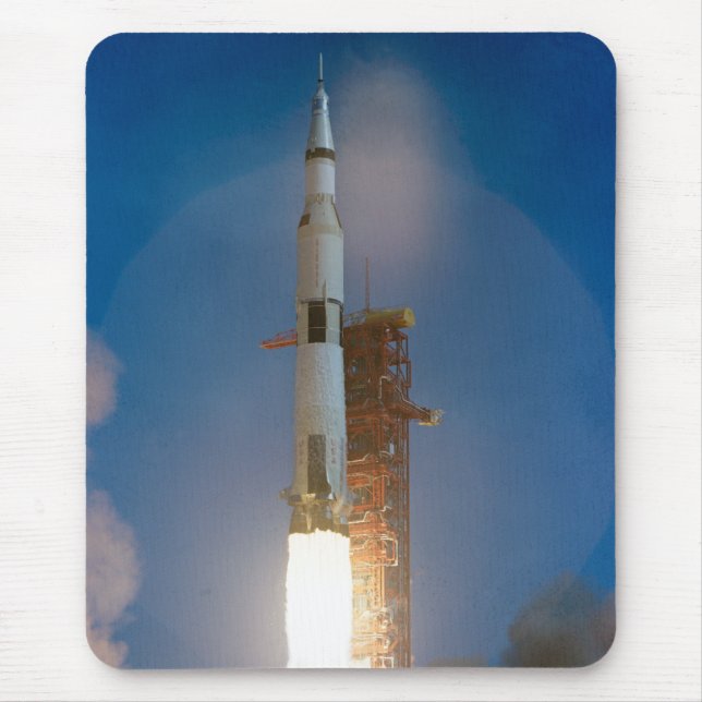 Tapis De Souris Lancement Vintage de Saturn V Apollo 11 (Devant)