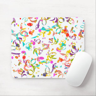 Tapis De Souris Lancer coloré de confettis au-dessus d'un arrièr
