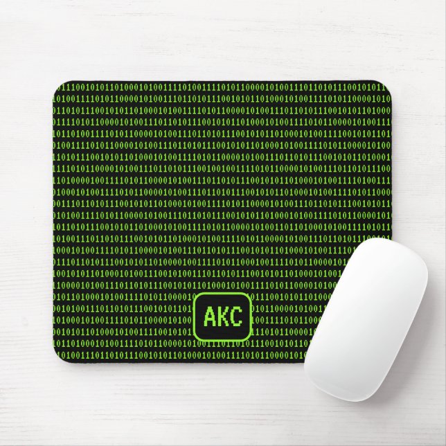 Tapis De Souris Langue de programmation : Binary & Your Initials N (Avec souris)