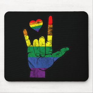 Tapis De Souris Langues des signes gay pride ASL LGBT Sensibilisat