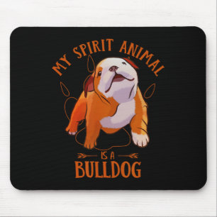 Tapis De Souris L'animal spirituel est un bouledogue anglais Amour