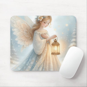 Tapis De Souris Lanterne d'ange céleste d'hiver de réconfort