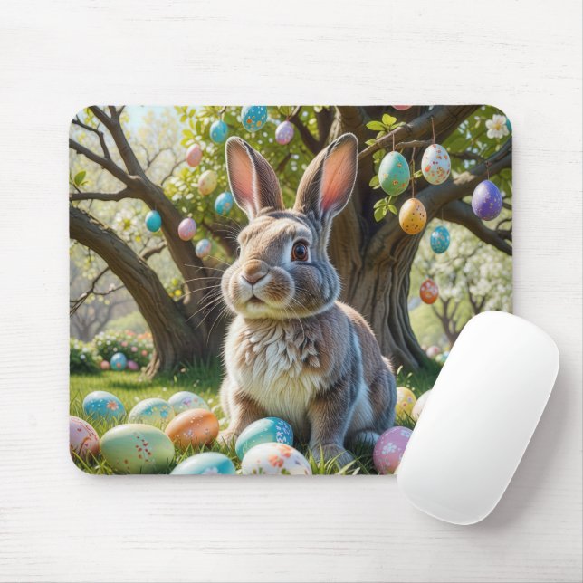Tapis De Souris Lapin Avec Oeufs De Pâques (Avec souris)