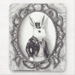 Tapis De Souris Lapin blanc Mousepad Alice au pays des merveilles