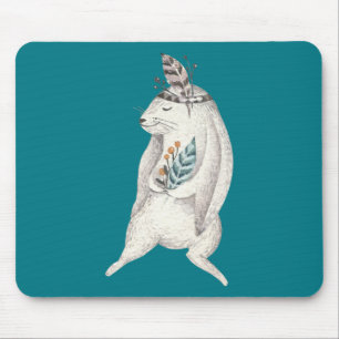 Tapis De Souris Lapin bohème à l'aquarelle