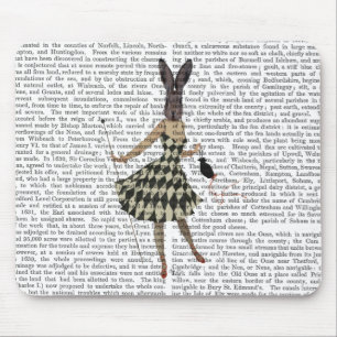 Tapis De Souris Lapin dans la robe blanche noire